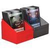 Ultimate Guard Boulder Synergy 100+, Deck Case for 100 Double-Sleeved TCG Cards, Black/Red, Secure & Durable Storage for Trading Card Games