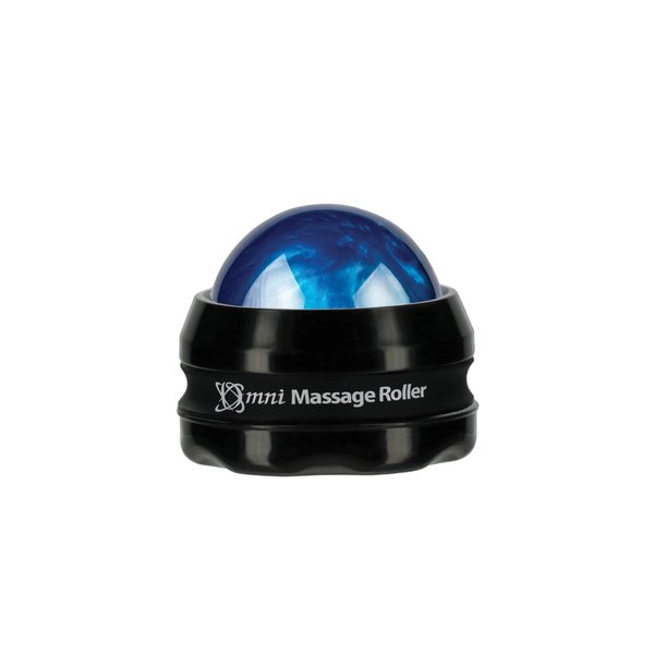 Core Products Omni Massage Ball Manual Roller Massager for Self Massage Therapy Tool, Black Cap - Blue