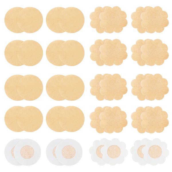 WITROMAN 40 Pieces nipple covers disposable nipple Pasties nipple Petals (Nude)