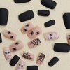 24 Pcs Halloween Press on Nails Square Medium Fake Nails with Glue Full Cover False Nails with Spider & Mummy Design Matte Acrylic Glue on Nails Reusable Stick on Nails for Women Halloween Nails