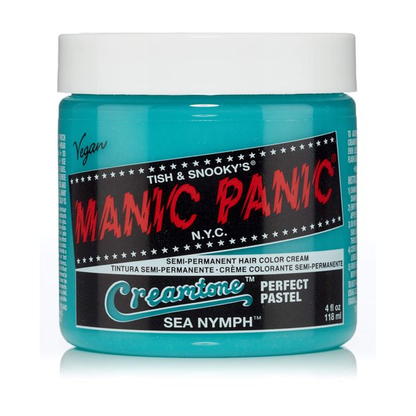 MANIC PANIC Sea Nymph Hair Dye - Creamtone Perfect Pastel - Semi Permanent Hair Color - Pastel Mint Green with Yellow Undertones - Vegan, PPD & Ammonia Free - For Coloring Hair on Women & Men