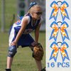 MTLEE 9 Pcs 7.5 Inch Blue Softball Ribbon Hair Bows Cheer Hair Bows Elastic Scrunchies Hair Bands Cheerleader Bows Volleyball Sports Ball Ponytail Holder Sport Hair Accessories for Girl Player
