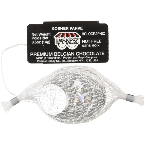 Only Kosher Candy Hanukkah Coins Chanukah Gelt Nut Free Silver Foil Parve Chocolate Coins for Valentines Day Gifts - 24 x 0.5 Oz Sacks
