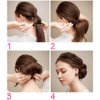 6Pcs Black Resin Double-end Hook Hair Bun Makers Foldable Anti-slip Hair Donut Shapers Hair Roll-up Updo Braiding Tools Insert Pads Holders for Women Girls Hair Styling