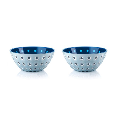 Guzzini Le Murrine 4.7" Bowl (Set of 2) - Blue & Azure - 3 Color Technology, Chip Resistant & Unbreakable, Reusable, BPA-Free, Cereal, Soup, Fruits - Mixing Bowl for Kitchen Ingredients