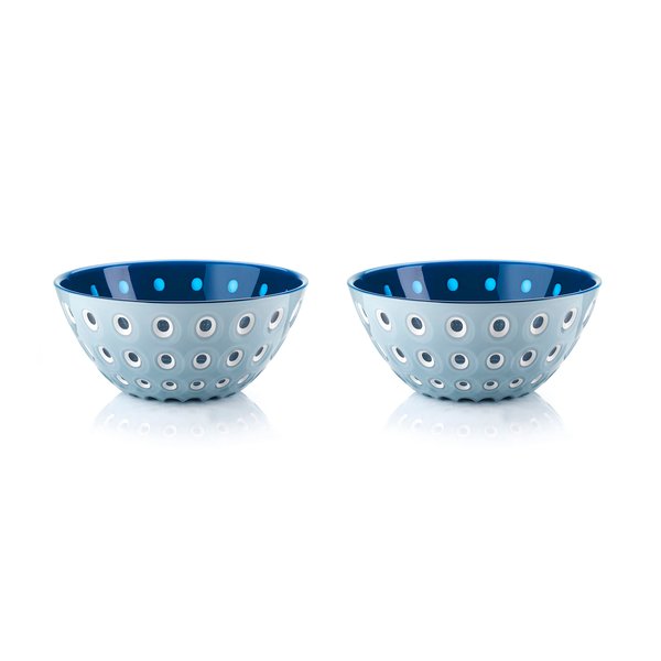 Guzzini Le Murrine 4.7" Bowl (Set of 2) - Blue & Azure - 3 Color Technology, Chip Resistant & Unbreakable, Reusable, BPA-Free, Cereal, Soup, Fruits - Mixing Bowl for Kitchen Ingredients
