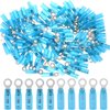 Hilitchi 50Pcs Nylon Heat Shrink Ring Insulated Terminals Electrical Wire Crimp Connector (16-14AWG, 10)