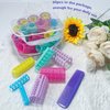 MOODKEY 30PCS Plastic Hair Rollers Set, Heatless Curler Hair Rollers Hair Curlers Snap on Rollers Self Grip Rollers Hairdressing Curlers Tools for DIY Hairdressing Hair Salon (5 Size,purple brush)