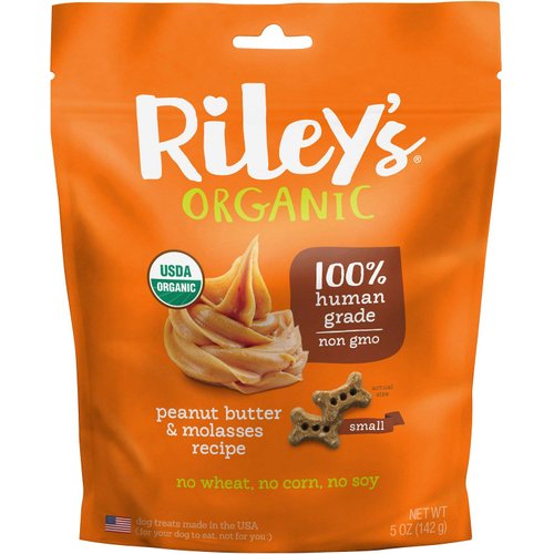 Riley's Organics Peanut Butter and Molasses Bone, Small 5 oz.