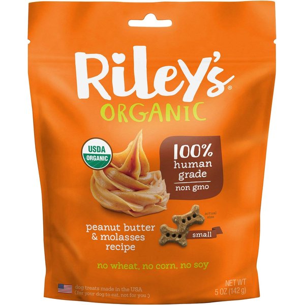 Riley's Organics Peanut Butter and Molasses Bone, Small 5 oz.