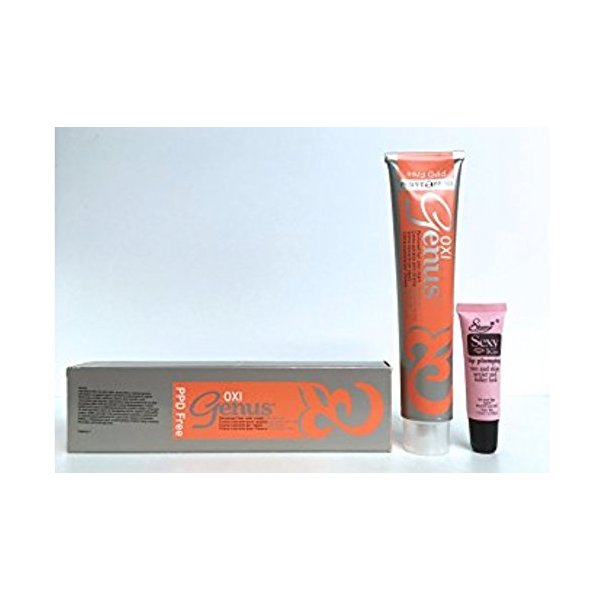 Genus Oxi Permanent Hair Color Cream With Olive Oil 3.4 Oz PPD Free "Free Starry Lip Plumping 10 Ml" (9.73 Very Light Tobacco Blond/Rubio Clarisimo Tabaco)