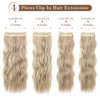 REECHO Hair Extensions, 4PCS Clip in Hair Extensions HE001 Natural Soft Synthetic Hairpieces for Women, Dark Ash Blonde