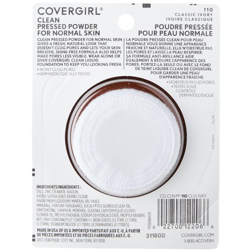 Covergirl Clean Pressed Powder, Classic Ivory , 0.39 Ounce (Pack of 1)