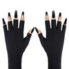 Doubao Anti UV Gloves for Gel Nail Lamp, Professional UV Protection Gloves for Manicures, Fingerless Gloves for Protecting Hands from Nails UV Light (Black)