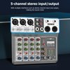 Aveek Professional Audio Mixer, Sound Board Mixing Console with 5 Channel Digital USB Bluetooth Echo Delay Effect, Input 48V Phantom Power Stereo DJ Mixers for Recording, Live Streaming, Podcasting