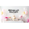 Goodbye Life Hello Wife Black Glitter Banner - Bachelor Party Decorations, Ideas, Supplies, Gifts, Jokes and Favors