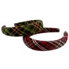 VIVIAN & VINCENT 2 Pack of Womens Fall Scottish Tartan Headbands Headwraps Hair Band Christmas Gifts for Her Burduny Red and Green Plaid