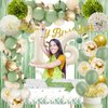 Sweet 16 Party Decorations, Sage Green 16th Birthday Decorations for Girls Happy 16th Birthday Banner Balloons Cake Topper Tablecloth Foil Curtain, Sweet 16 Decorations Party Supplies