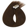 Sunny Tape in Hair Extensions Human Hair Brown Hair Extensions Tape in Chocolate Brown Tape in Hair Extensions for Women 4 Brown 20pcs 50g 16inch