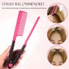 2-Pack Hair Straightening Comb Set - Flat Iron Comb for Beautiful Tresses, Hair Straightener Comb with Firm Grip, Ideal for Knotty Hair, Styling Comb, Hair Comb for Straight Hair (Pink).
