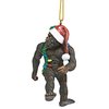 Design Toscano Bigfoot The Holiday Yeti with Santa Hat Funny Christmas Tree Ornament, Small X 3, Abominable Snowman