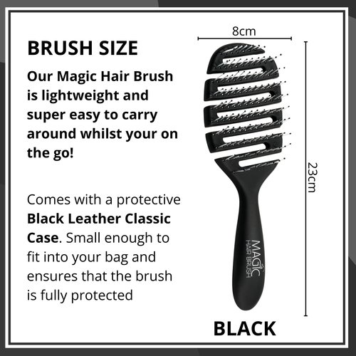 Magic Hair Brush |Professional Flexible Vented Hair Brush For Detangling (Black)