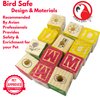 Bonka Bird Toys 2664 PK12 Wooden ABC Blocks Foot Talon Craft Part Parrot Toy, Conure, Amazon, Parakeet, and Similar Breed Sizes