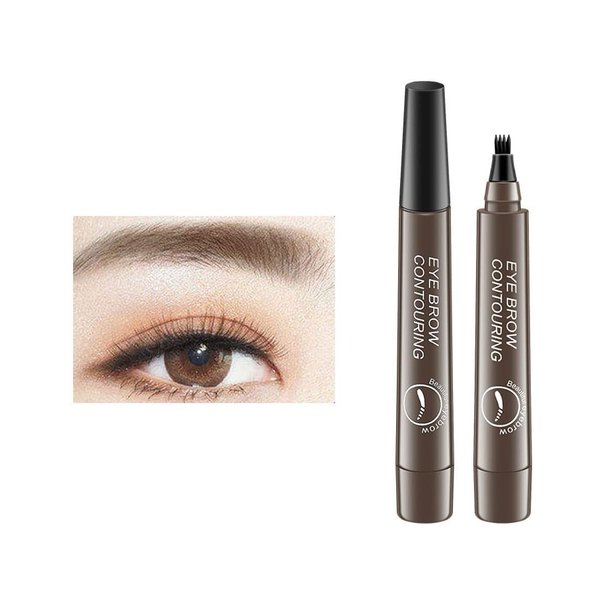 Liquid Eyebrow Pen - Upgrade Eyebrow Pencil TattooPen, Eyebrow Makeu, Long Lasting, Waterproof and Smudge-proof (Gray brown#4)