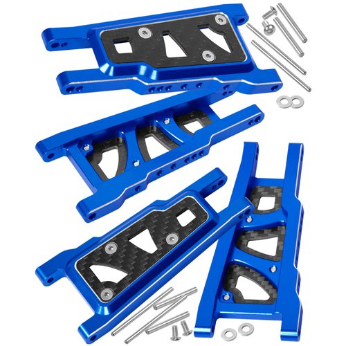 RCHuiWow RC Suspension Arms Upgrades Part for 1/10 Slash 4x4 (VXL)/Rustler 4x4 (VXL)/Stampede 4x4 (VXL),Alloy Front Rear Suspension Arms,Navy Blue
