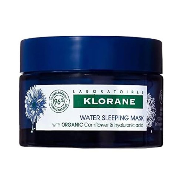 Klorane - Revitalizing Water Sleeping Mask with Organically Farmed Cornflower & Hyaluronic Acid - Hydrating Night Mask - Awaken, Moisturize, & Plump - Paraben & Silicone-Free - 1.6 fl. oz.