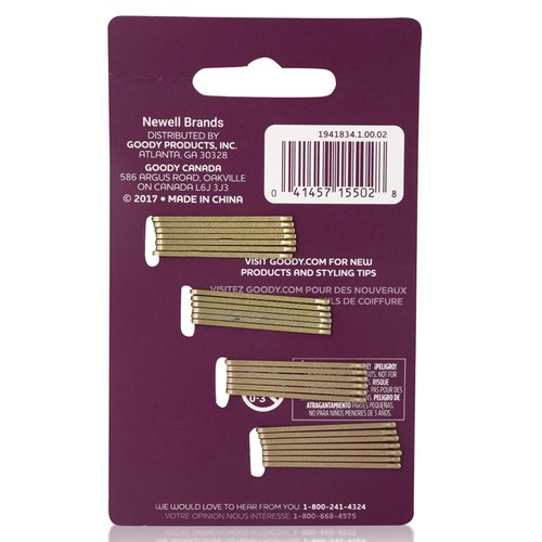 Goody Small Bobby Pins, Metallic Blonde, 26-Count (1941834)