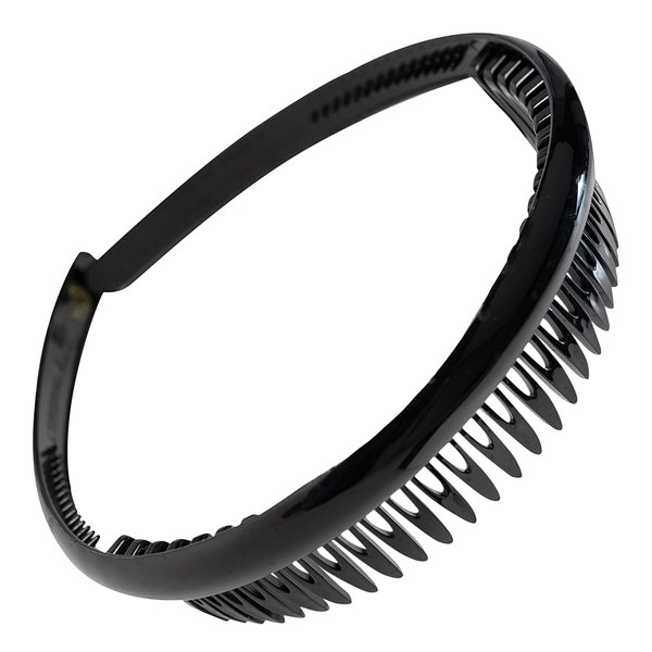 Camila Paris AD110 French Headband for Women, Black, Strong Hold Grip Women's Hair Band, Very Flexible, No Slip and Durable Styling Girls Hair Accessories, Made in France