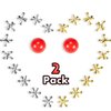 2 Sets Metal Jacks Game with Ball 2 Pieces Red Rubber Balls and 20 Pieces Classic Metal Jacks Retro Vintage Jacks Game Toy for Kids and Adults for Christmas Birthday Party Game