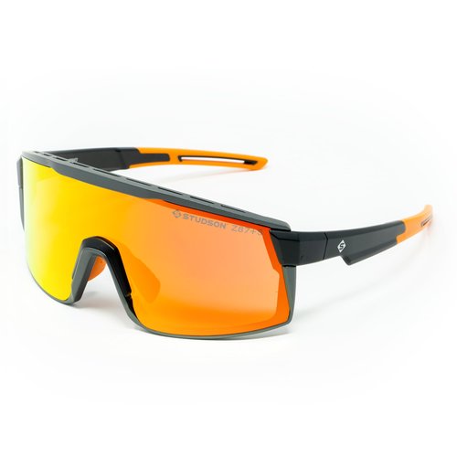 STUDSON The Sentinel Safety Glasses - Advanced ANSI Z87+ Rated Impact Protection - Anti-Fog Vented Lenses - Adjustable Non-Slip Fit - Lightweight Eco-Friendly Frame - One Size (Orange Mirror Smoke)