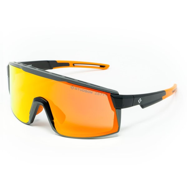STUDSON The Sentinel Safety Glasses - Advanced ANSI Z87+ Rated Impact Protection - Anti-Fog Vented Lenses - Adjustable Non-Slip Fit - Lightweight Eco-Friendly Frame - One Size (Orange Mirror Smoke)
