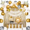 KATBUU Gold Birthday Decorations - Golden Birthday Party Decorations, Happy Birthday Decorations for Women Boys Girls Men, Golden Birthday Decor, White and Gold Birthday Decorations Set