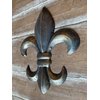 8" Metal Fleur De Lis Wall Plaque/Art with hanger - Rustic Creole Tuscan Decor (Weathered Bronze)