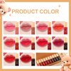10 Colors Liquid Tint Stain Set, Korean Lip Gloss Moisturizing Natural Mini Liquid Lipstick, Long-Lasting & Non-Stick Cup, Multi-Use Lip and Cheek Tint Stain
