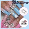 Kitty Nail Charms 25Pcs Kawaii Nail Charms for Acrylic Nails Y2K 3D Nail Rhinestones Gems Silver Diamond Nail Jewelry DIY Nail Art Decoration Supplies for Girls and Women