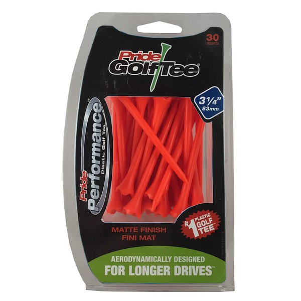 PRIDE GOLF TEE unisex adult 30 Count Golf Tees, Orange, 3.25 US