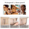 Eyebrow Pencil, Microblading Eyebrow with 4-Fork Tip Magic Brow Tattoo Pencil for Women, Waterproof, Long Lasting Eyebrow Makeup (Light coffee)