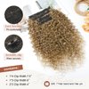 Clip in Hair Extensions, FLUFYMOOZ 4PC 100％ Pure Protein Silk Hair Extensions Long Soft Natural Hairpiece 20 Inch Curly Hair Extension for Women (Dark Blonde to Light Brown)