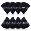 MEM Triangle Powder Puff - 8 Pcs Soft Velour Makeup Puffs for Face Powder Loose Powder Application, Wet and Dry Use, Sponge Beauty Makeup Tools, Skin-Friendly, with Satin Ribbon for Easy Handling