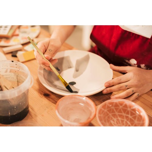 7 Pcs Pottery Glaze Tools, Pottery Tools and Supplies, Ceramic Brush Sets, Underglaze Brushes for Pottery, Watercolor Wool Paintbrush Sets for Students, Adults, Kids