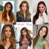 Straight Human Hair Clip In Hair Extensions 8pcs Double Weft Handmade Straight Soft Hair 100% Remy Virgin Human Hair Extensions Real Hair Clip In Hair Extensions Real Human Hair Medium Brown 14inch