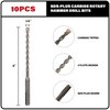 Sabre Tools 10-Pack 1/4 Inch x 6 Inch SDS Plus Rotary Hammer Drill Bits, Carbide Tipped for Brick, Stone and Concrete (1/4” x 4" x 6")