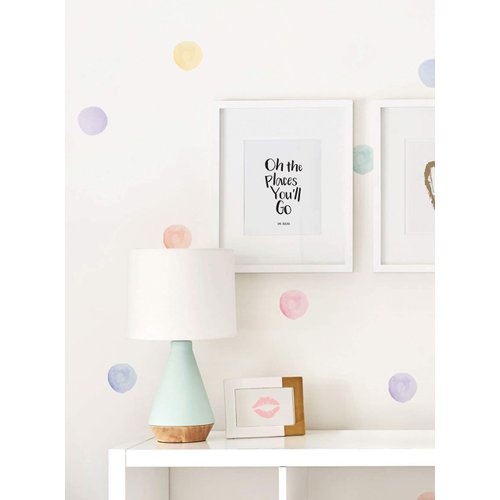 Simple Shapes Watercolor Dots Wall Stickers (Pastel)