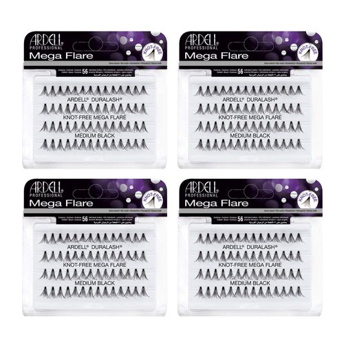 Ardell False Eyelashes Mega Individuals Knot-Free Medium Black 4 Pack