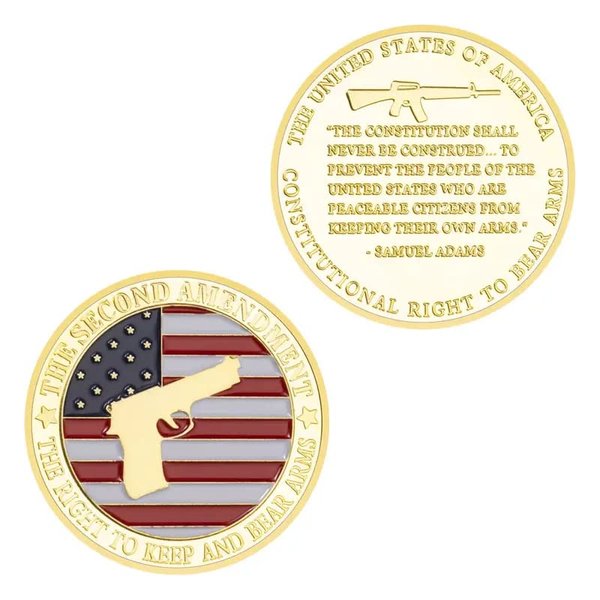 2nd Second Amendment Right to Keep and Bear Arms Gun Freedom 1.6" Challenge Souvenir Commemorative Coin
