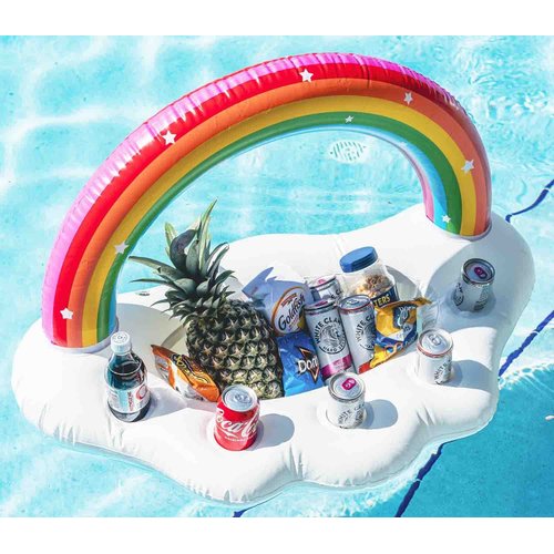 Vickea Inflatable Rainbow Cloud Drink Holder, Pool Float Party Accessories for Water Fun